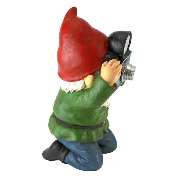 Design Toscano Smile For Me Solar Garden Gnome Statue - QM2779900