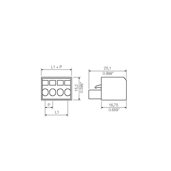 Conector de placa de circuito impreso Weidmuller, Enchufe hembra, 5.08 mm, Número de polos: 7, 180°, Bloqueo de tensión - 1707740000