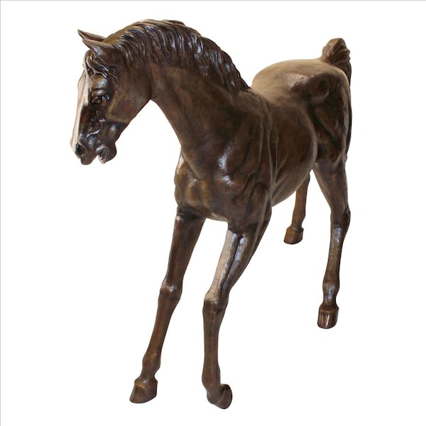 Design Toscano Trotting Thoroughbred Horse Cast Bronze Garden Statue - AS23232