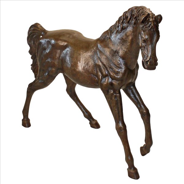 Design Toscano Trotting Thoroughbred Horse Cast Bronze Garden Statue - AS23232