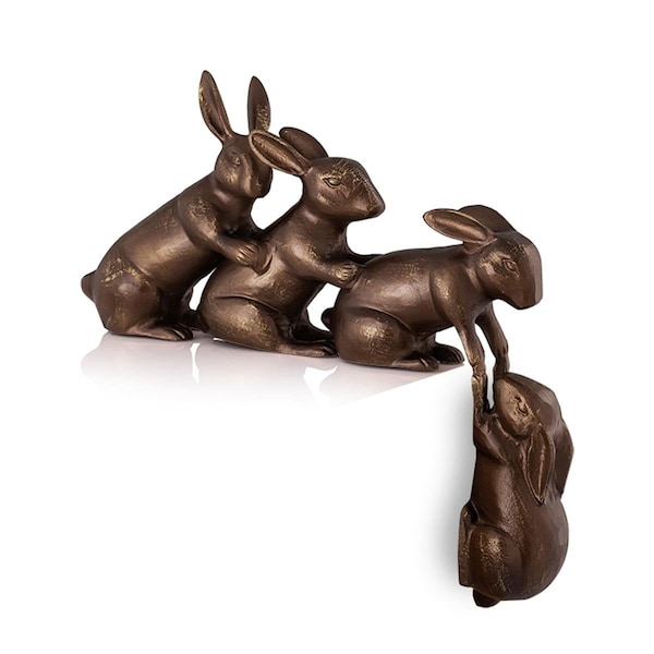 Spi 15 x 18 x 3.50 in. Helping Hand Rabbits Garden Sculpture - 53040