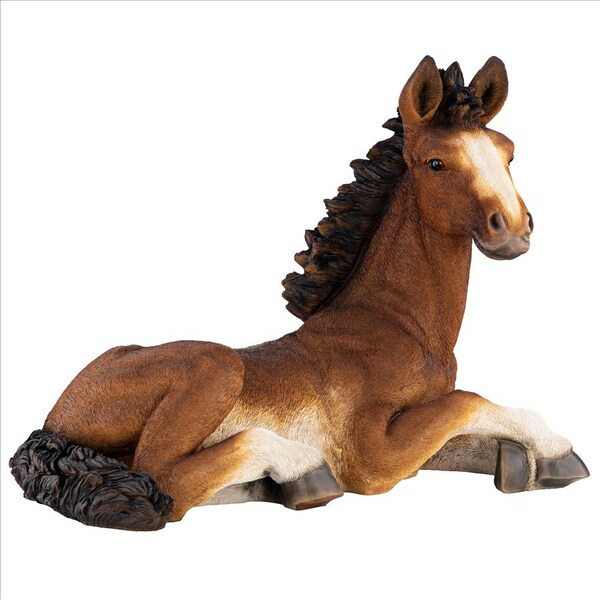 Design Toscano Relaxing Pony Horse Foal Statue - HT766360