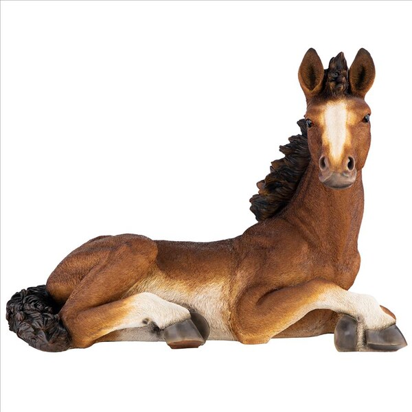Design Toscano Relaxing Pony Horse Foal Statue - HT766360
