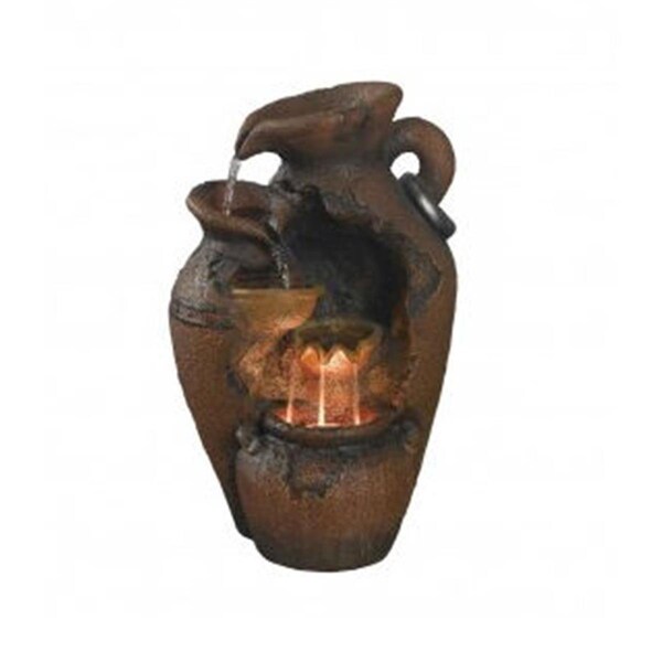 First Floor Designs Old Fashion Pot Outdoor Fountain with Led Light - FI2593722