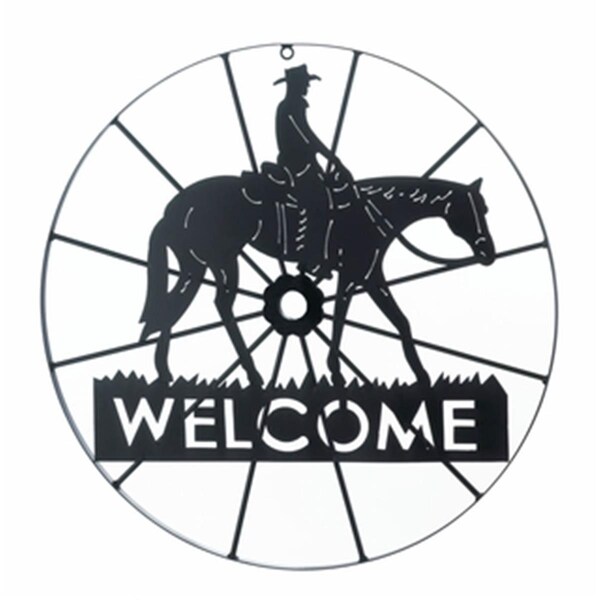 Linon Home Decor Cowboy Wheel Welcome Sign - HO314959