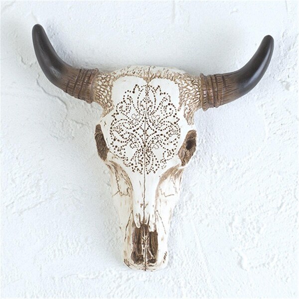Dlc Cream Tooled Death Valley Skull - 13 x 2.75 x 13 in. - 10837