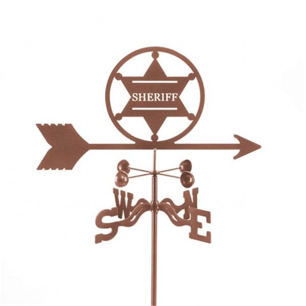 Ez Vane Sheriff 6 Point Badge Weathervane with Garden Mount - EZ1711-GR