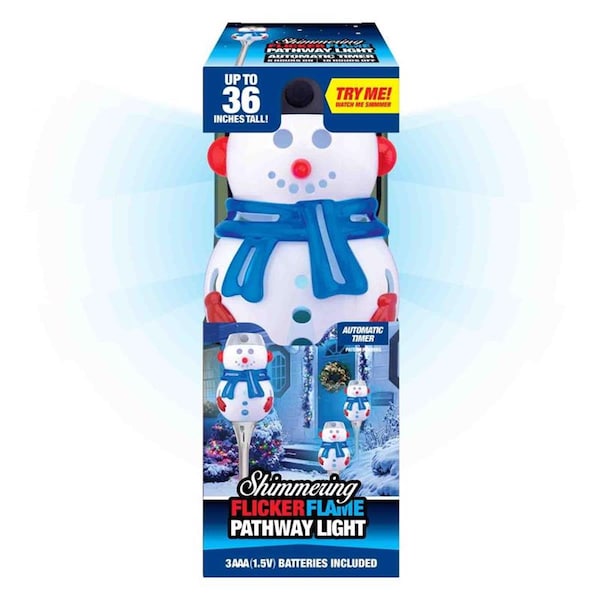 Shawshank Ledz Magic Seasons Shimmering Snowman Flicker Flame Pathway Light, 12PK - 6016865