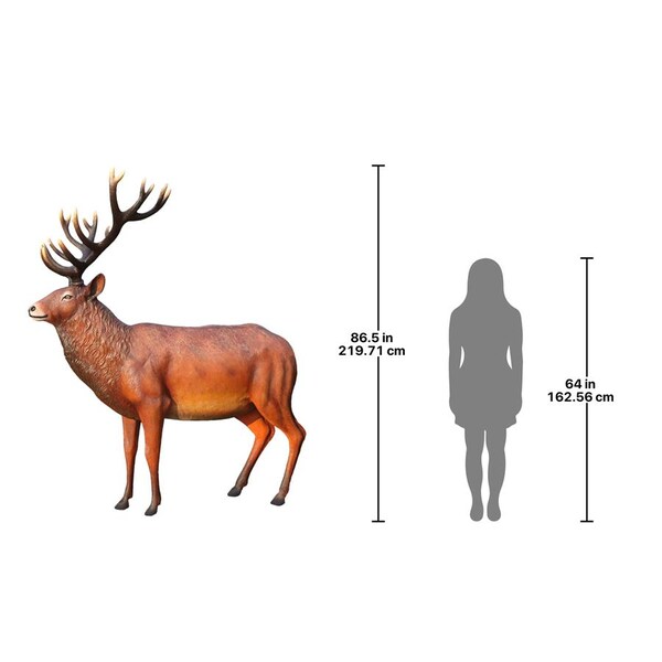 Design Toscano Grande-Scale Red Deer Buck Statue - NE140044