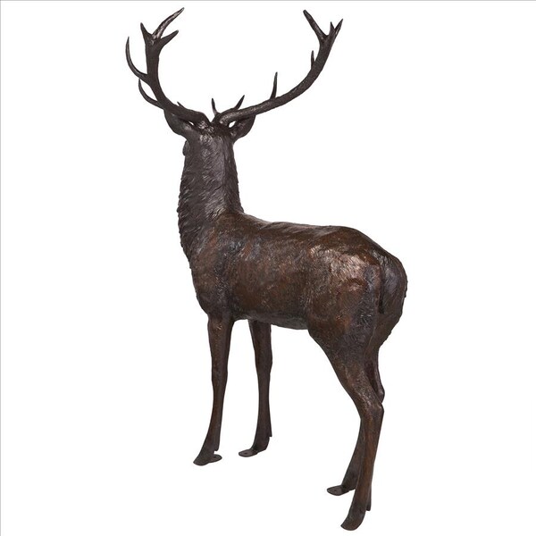 Design Toscano Standing Stag Deer Cast Bronze Garden Statue - DK26831