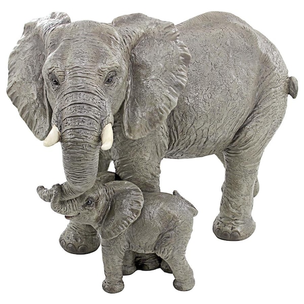 Design Toscano Herd Mentality Mother and Calf Elephant Statue - QM3160800