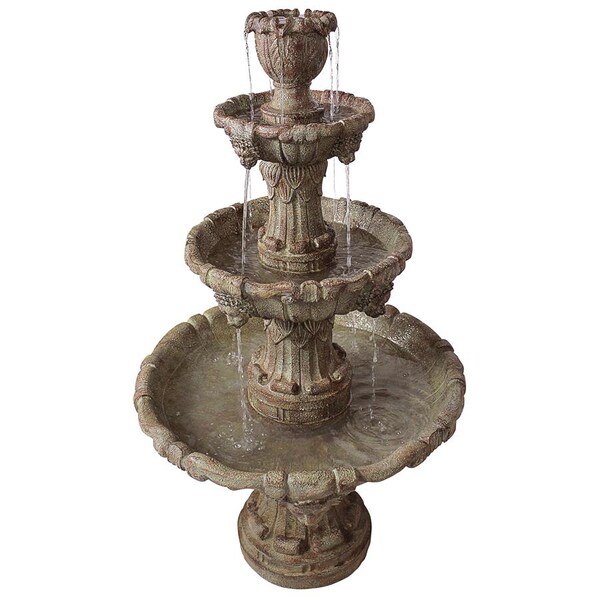 Design Toscano Medici Lion Four-Tier Fountain: Brown Stone - KY2037
