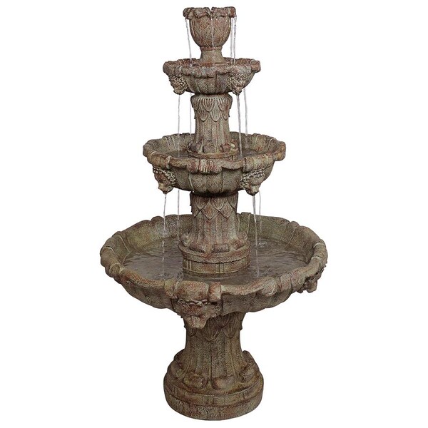 Design Toscano Medici Lion Four-Tier Fountain: Brown Stone - KY2037