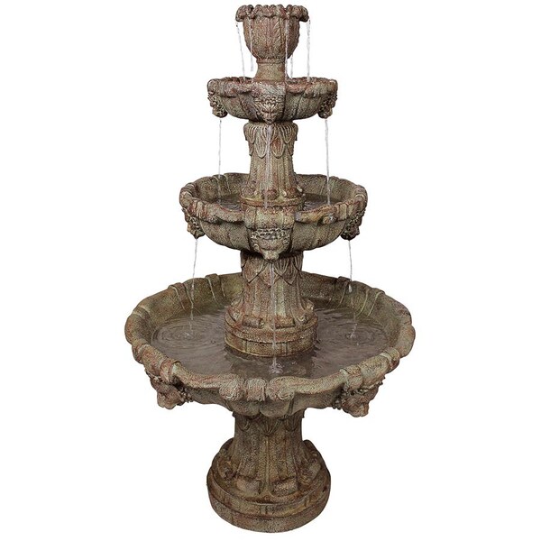 Design Toscano Medici Lion Four-Tier Fountain: Brown Stone - KY2037