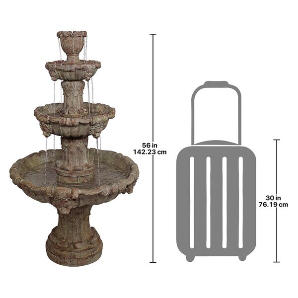 Design Toscano Medici Lion Four-Tier Fountain: Brown Stone - KY2037