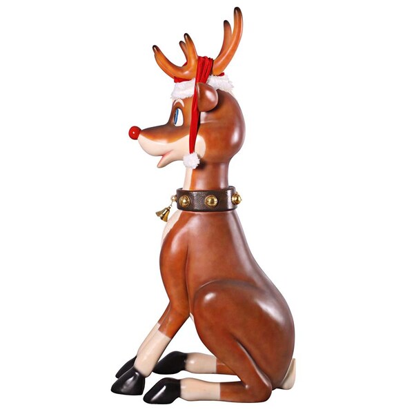 Design Toscano Santa's Giant Red-Nosed Christmas Reindeer Statue - NE140003