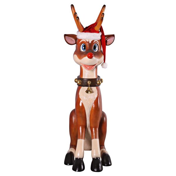 Design Toscano Santa's Giant Red-Nosed Christmas Reindeer Statue - NE140003
