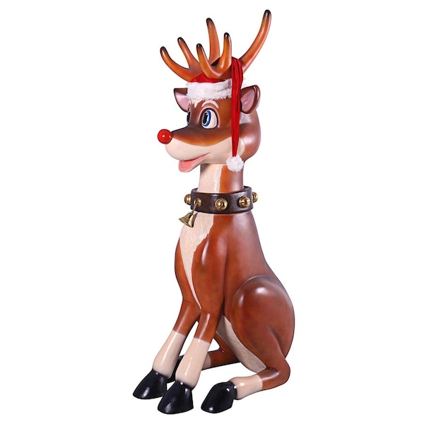 Design Toscano Santa's Giant Red-Nosed Christmas Reindeer Statue - NE140003