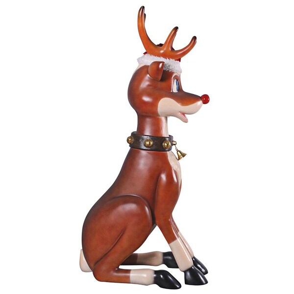 Design Toscano Santa's Giant Red-Nosed Christmas Reindeer Statue - NE140003