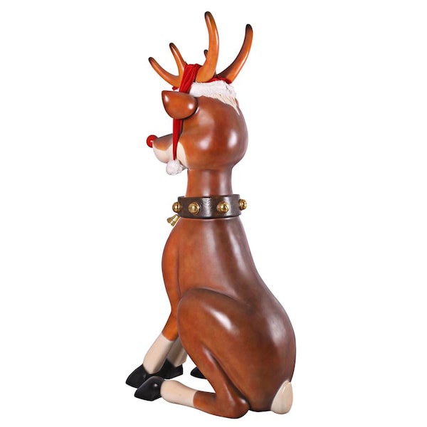Design Toscano Santa's Giant Red-Nosed Christmas Reindeer Statue - NE140003