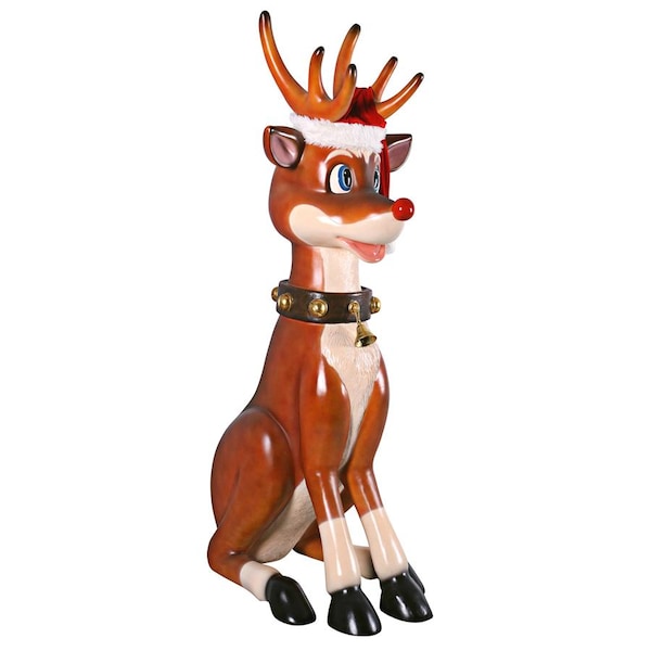 Design Toscano Santa's Giant Red-Nosed Christmas Reindeer Statue - NE140003