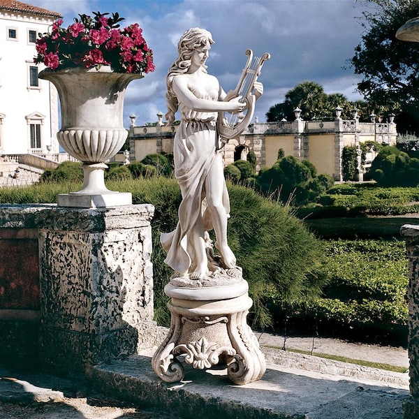 Design Toscano Muse with Harp Sculpture - KY1201