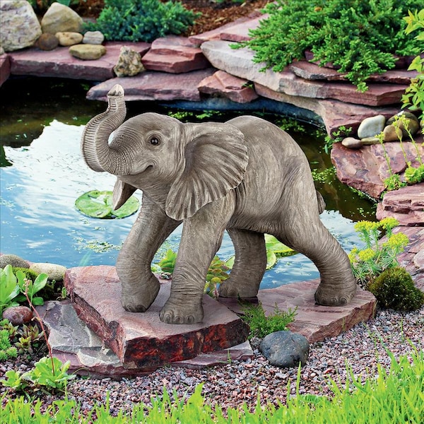 Design Toscano Eshe the Exuberant Elephant Garden Statue - QM2849100