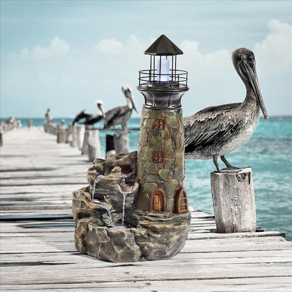 Design Toscano Seaside Lighthouse LED Illuminated Cascading Garden Fountain - SH32122