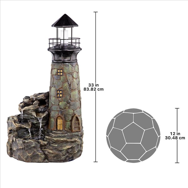 Design Toscano Seaside Lighthouse LED Illuminated Cascading Garden Fountain - SH32122