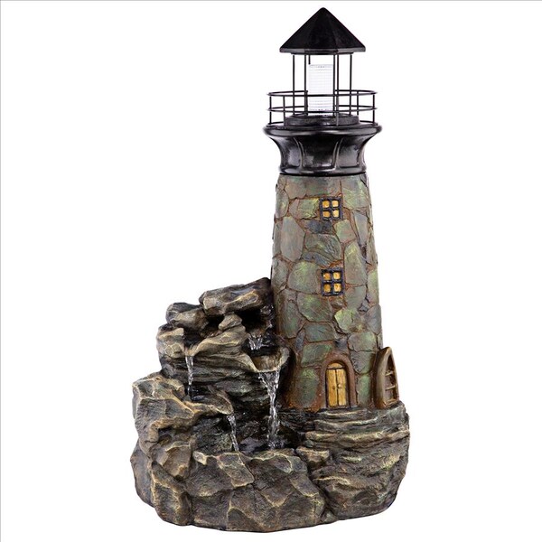 Design Toscano Seaside Lighthouse LED Illuminated Cascading Garden Fountain - SH32122