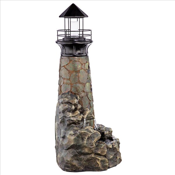 Design Toscano Seaside Lighthouse LED Illuminated Cascading Garden Fountain - SH32122