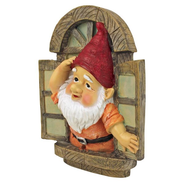 Design Toscano The Knothole Gnomes Garden Welcome Tree Sculpture: Window Gnome - QL4283
