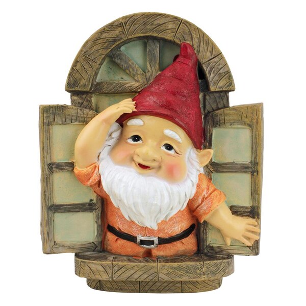 Design Toscano The Knothole Gnomes Garden Welcome Tree Sculpture: Window Gnome - QL4283