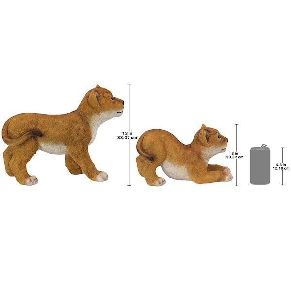 Design Toscano Lion Cubs of the Sahara Animal Statues: Complete Set - QM9287