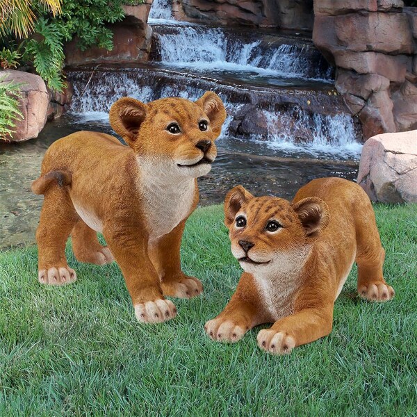 Design Toscano Lion Cubs of the Sahara Animal Statues: Complete Set - QM9287