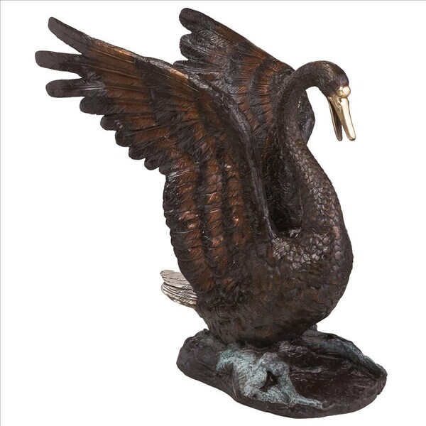 Design Toscano Grace and Beauty Grand Swan Cast Bronze Garden Statue - DK2682