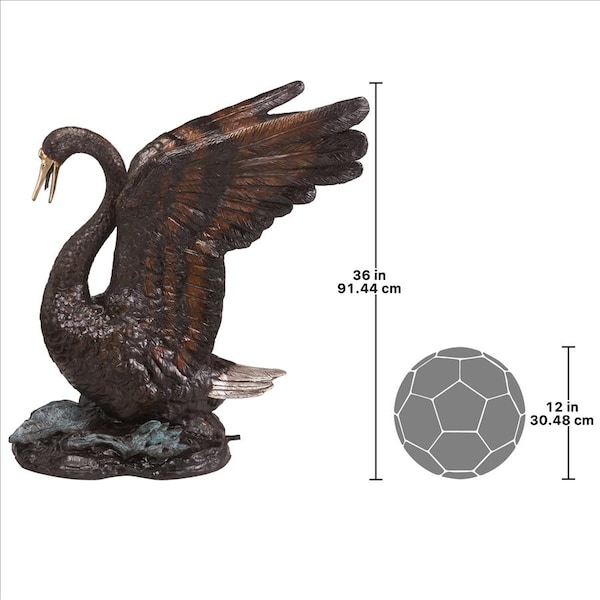 Design Toscano Grace and Beauty Grand Swan Cast Bronze Garden Statue - DK2682