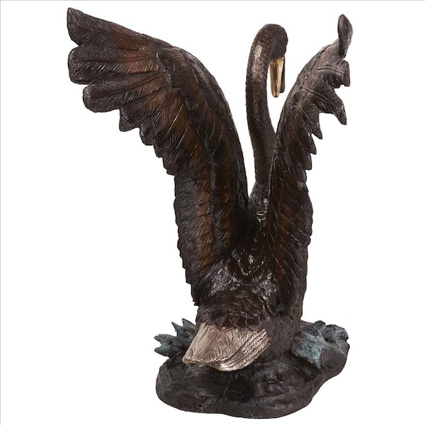 Design Toscano Grace and Beauty Grand Swan Cast Bronze Garden Statue - DK2682