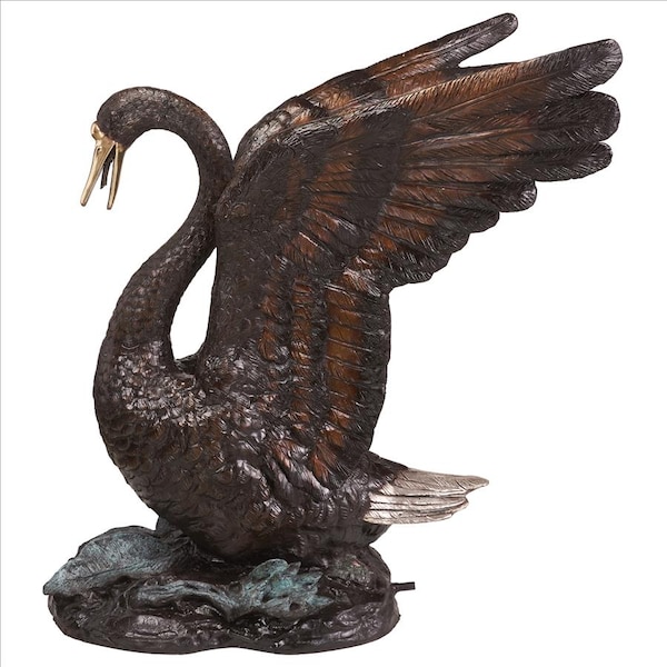 Design Toscano Grace and Beauty Grand Swan Cast Bronze Garden Statue - DK2682