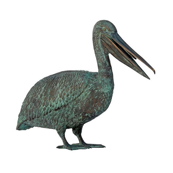 Design Toscano Pelican Wharf Seaside Decor Cast Bronze Garden Statue - PN3256