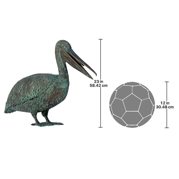 Design Toscano Pelican Wharf Seaside Decor Cast Bronze Garden Statue - PN3256