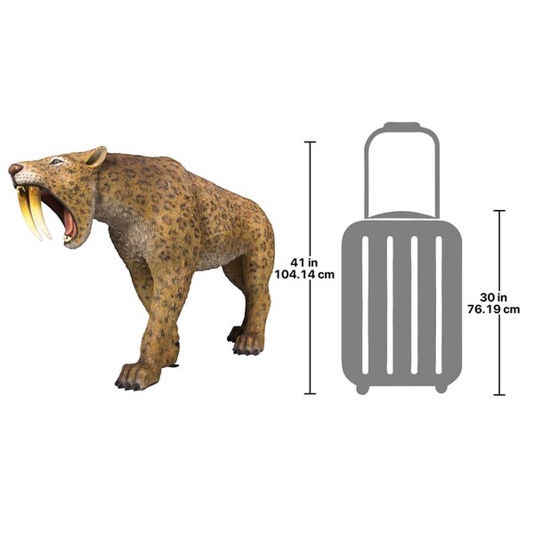Design Toscano Prehistoric Predator Sabre-Toothed Cat Statue - NE180148