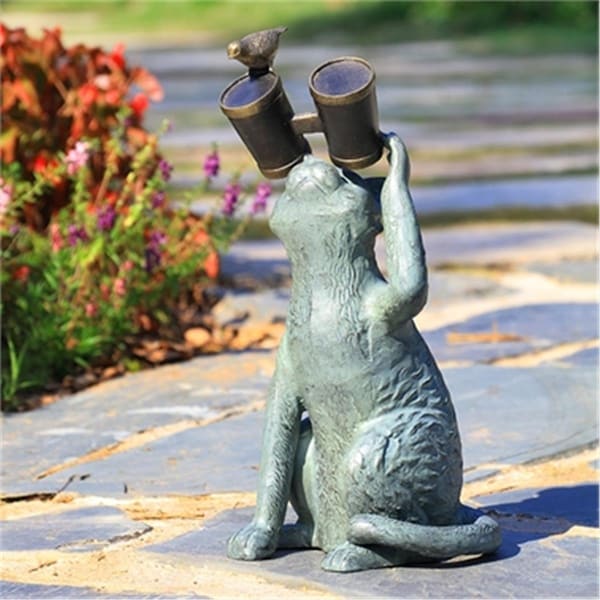 Rickis Rugs Observant Cat Garden Sculpture - 20.50 x 10 x 8.50 in. - RI2490951