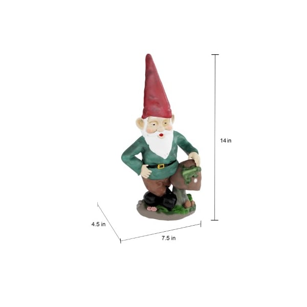 Nature Spring Lawn Gnome Statue, Resin Figurine for Outdoor Garden Decor for Flower Beds, Fairy Gardens, Backyards - 622533TMG