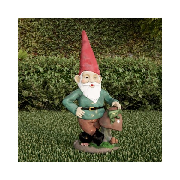 Nature Spring Lawn Gnome Statue, Resin Figurine for Outdoor Garden Decor for Flower Beds, Fairy Gardens, Backyards - 622533TMG