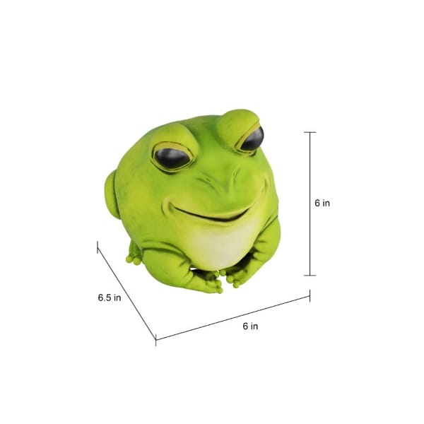 Nature Spring Frog Statue, Resin Chubby Animal Figurine for Outdoor Lawn and Garden Decor, Flower Beds, Backyards - 701621GRM