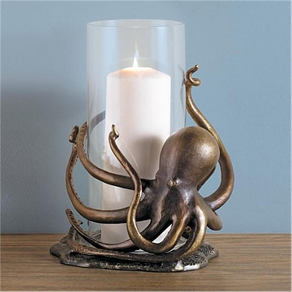 Spi Home Octopus Hurricane Candleholder - 14 x 9.5 x 10.5 in. - 34632