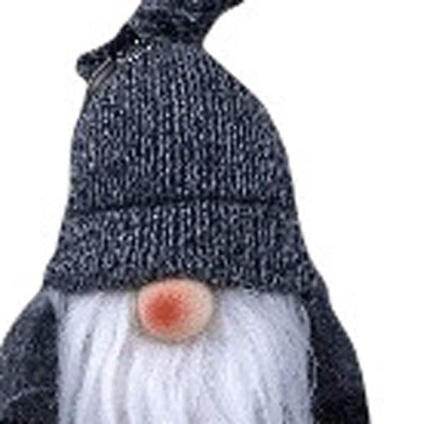 Homeroots 6 x 2.62 x 2.62 in. Black & Gray Boy & Girl Hanging Gnomes - 399302