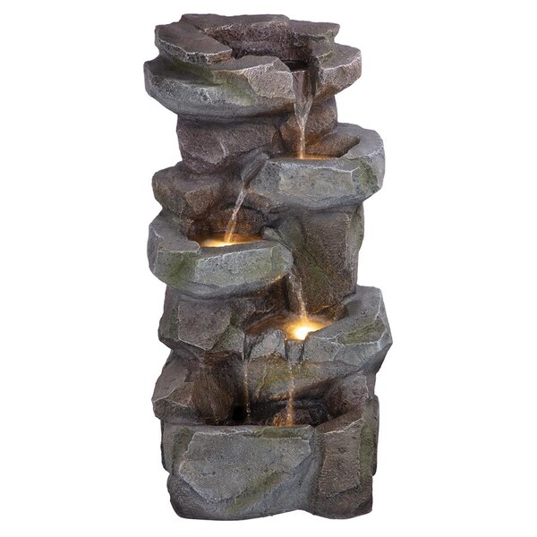 Design Toscano Rocky Peak Cascading Waterfall Garden Fountain - SH202670