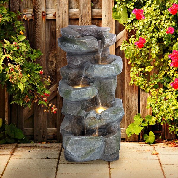 Design Toscano Rocky Peak Cascading Waterfall Garden Fountain - SH202670